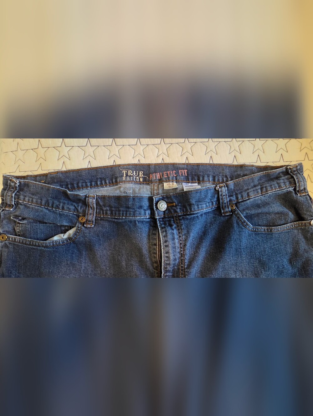 True Nation Men's Dark Blue Relaxed Jeans